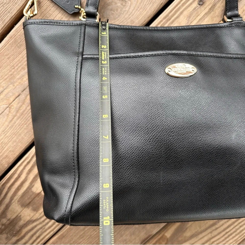 Coach Crossgrain Leather Pocket Tote F34497 Black Crossbody Shoulder Bag Tote